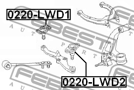 Опора шаровая подвески 0220-LWD1 FEBEST