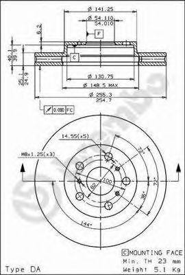 Тормозной диск 09.6712.10 BREMBO