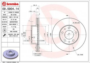 Тормозной диск 09.5904.14 BREMBO