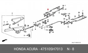 Трос, стояночная тормозная система 47510SH7013 HONDA