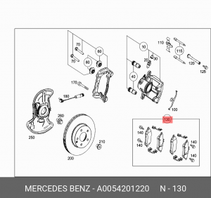 Колодки тормозные дисковые A 005 420 12 20 MERCEDES BENZ