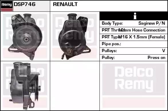 Гидравлический насос, рулевое управление DSP746 DELCO REMY