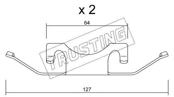 Комплектующие, колодки дискового тормоза KIT109 TRUSTING