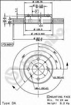 Тормозной диск 09.7357.10 BREMBO