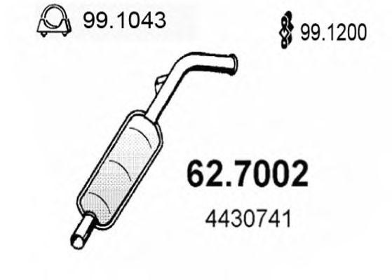Глушитель выхлопных газов конечный 627002 ASSO