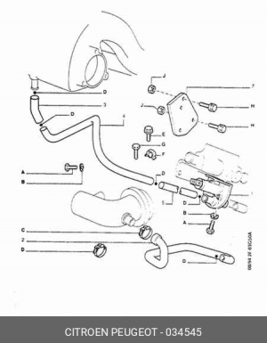 Заслонка дополнительной подачи воздуха 0345 45 CITROEN PEUGEOT