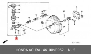 Главный тормозной цилиндр 46100SL0952 HONDA