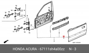 Дверь 67111SH4A00ZZ HONDA