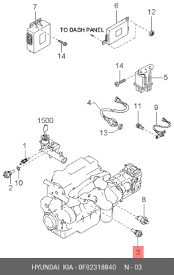 Термовыключатель, вентилятор радиатора 0F82318840 HYUNDAI KIA