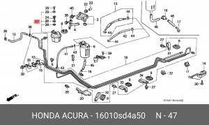 Топливный фильтр 16010SD4A50 HONDA
