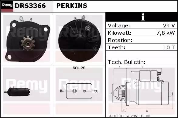 Стартер DRS3366 DELCO REMY