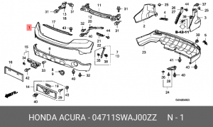 Накладка бампера 04711SWAJ00ZZ HONDA