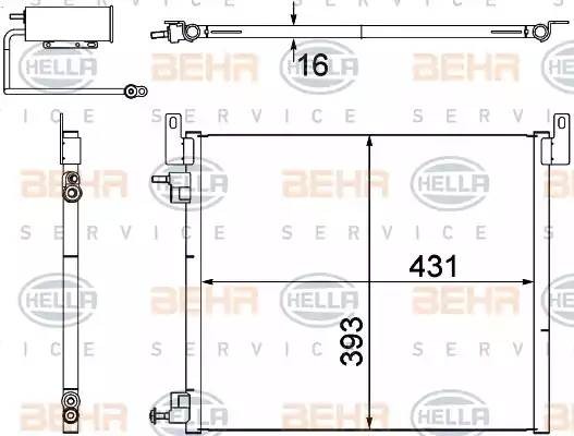 Конденсатор, кондиционер 8FC351304481 HELLA