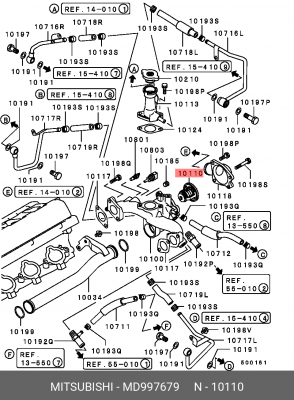 Термостат системы охлаждения с корпусом MD997679 MITSUBISHI