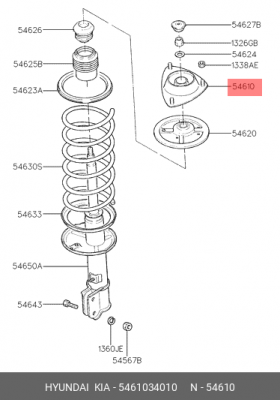 Опора амортизационной стойки 5461034010 HYUNDAI KIA