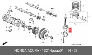 Вкладыши шатунные 13214PAAA01 HONDA