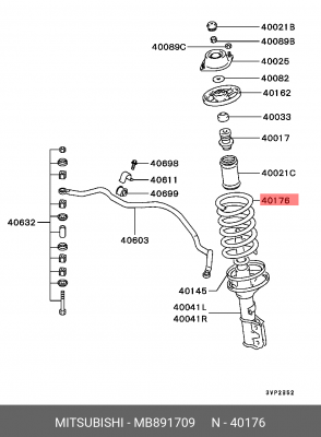 Пружина подвески MB891709 MITSUBISHI