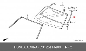 Молдинг стекла 73125S1AE00 HONDA