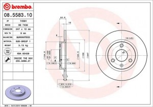 Тормозной диск 08.5583.10 BREMBO