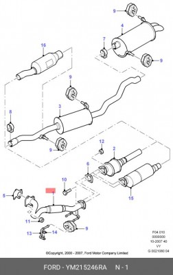 Труба приемная YM215246RA FORD