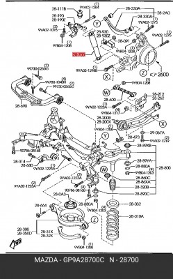 Амортизатор подвески GP9A28700C MAZDA