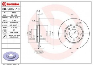 Тормозной диск 08.9602.10 BREMBO
