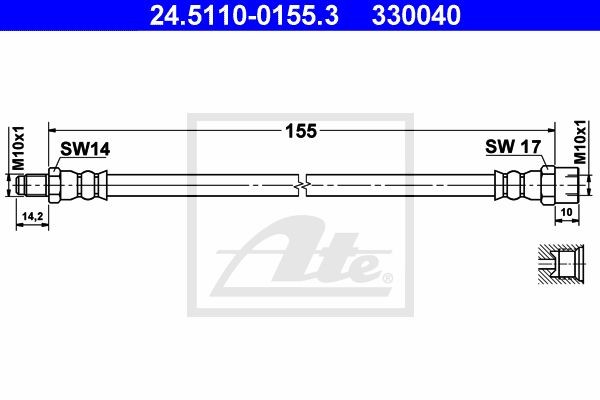Тормозной шланг 24.5110-0155.3 ATE