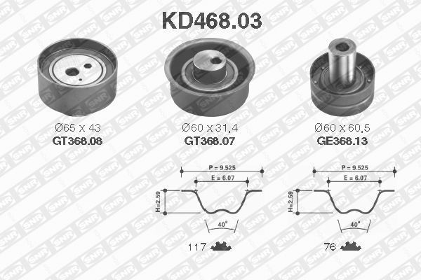 Комплект ремня ГРМ KD468.03 NTN SNR