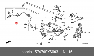 Датчик ABS 57470SXS003 HONDA