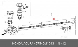 Ремкомплект, главный тормозной цилиндр 57540SF1013 HONDA