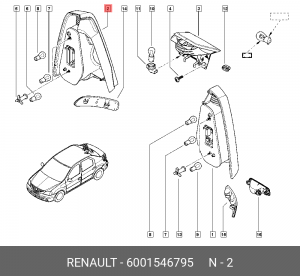 Фонарь задний 6001546795 RENAULT