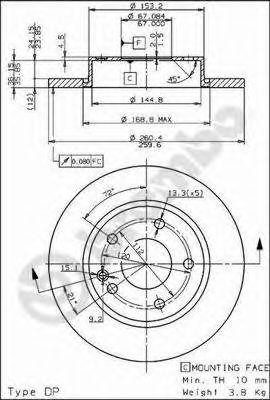 Тормозной диск 08.7358.10 BREMBO
