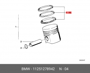 Кольца поршневые 11 25 1 278 942 BMW