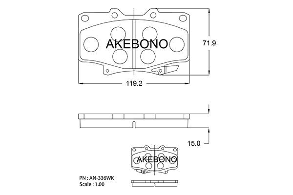Колодки тормозные дисковые AN336WK AKEBONO