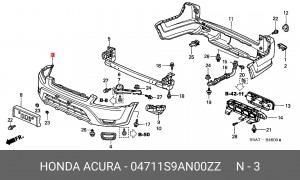 Бампер передний 04711S9AN00ZZ HONDA