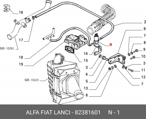 Клапан, управление воздуха-впускаемый воздух 82381601 ALFA FIAT LANCIA