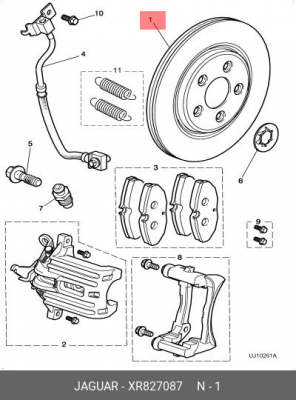 Тормозной диск XR827087 JAGUAR