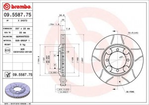 Тормозной диск 09.5587.75 BREMBO