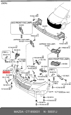 Бампер передний CT1850031 MAZDA