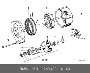 Ремкомплект, генератор 12 31 1 268 409 BMW