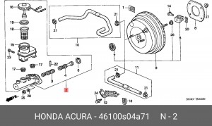 Главный тормозной цилиндр 46100S04A71 HONDA