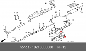 Кронштейн, система выпуска ОГ 18215SE0000 HONDA