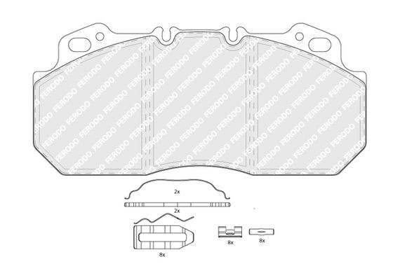 Комплект тормозных колодок, диско FCV1047B FERODO
