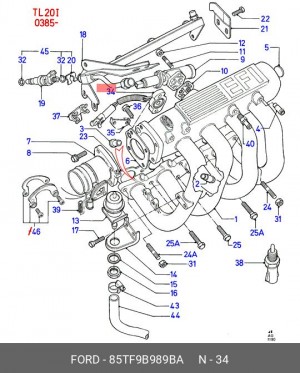 Патрубок дроссельной заслонки 85TF9B989BA FORD