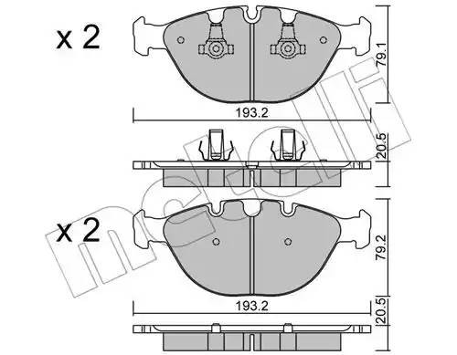 Комплект тормозных колодок, диско 22-0771-0 METELLI