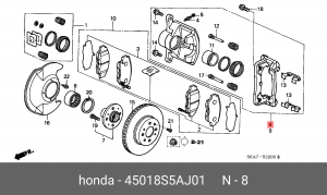 Тормозной суппорт 45018-S5A-J01 HONDA