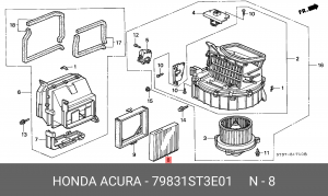 Фильтр, воздух во внутренном пространстве 79831ST3E01 HONDA