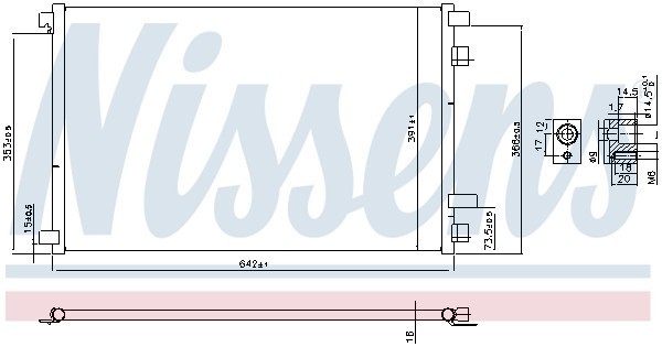 Конденсатор, кондиционер 94626 NISSENS