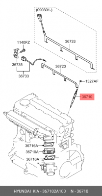 Свеча накаливания 367102A100 HYUNDAI KIA