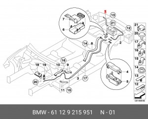 Кабель АКБ 61 12 9 215 951 BMW